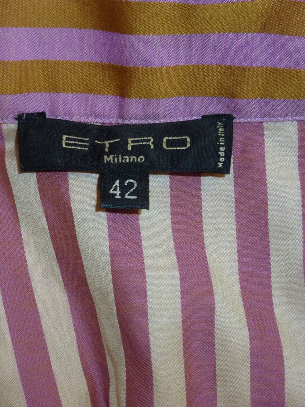 ETRO MILANO ITALY GOLD PINK STRIPE Shirt i42 M - Picture 6 of 6